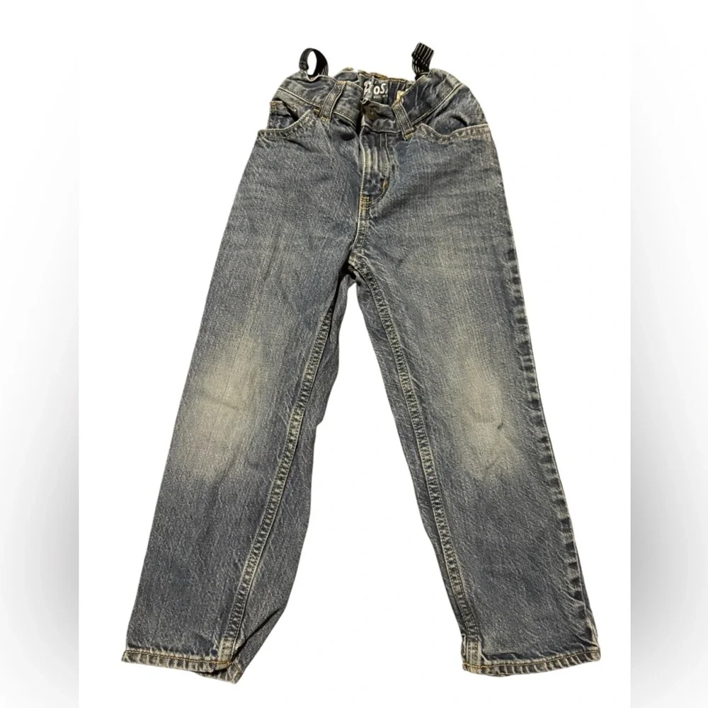Osh Gosh B’gosh Boys Classic Blue jeans Adjustable strap‎ Sz 5R 100% cotton
